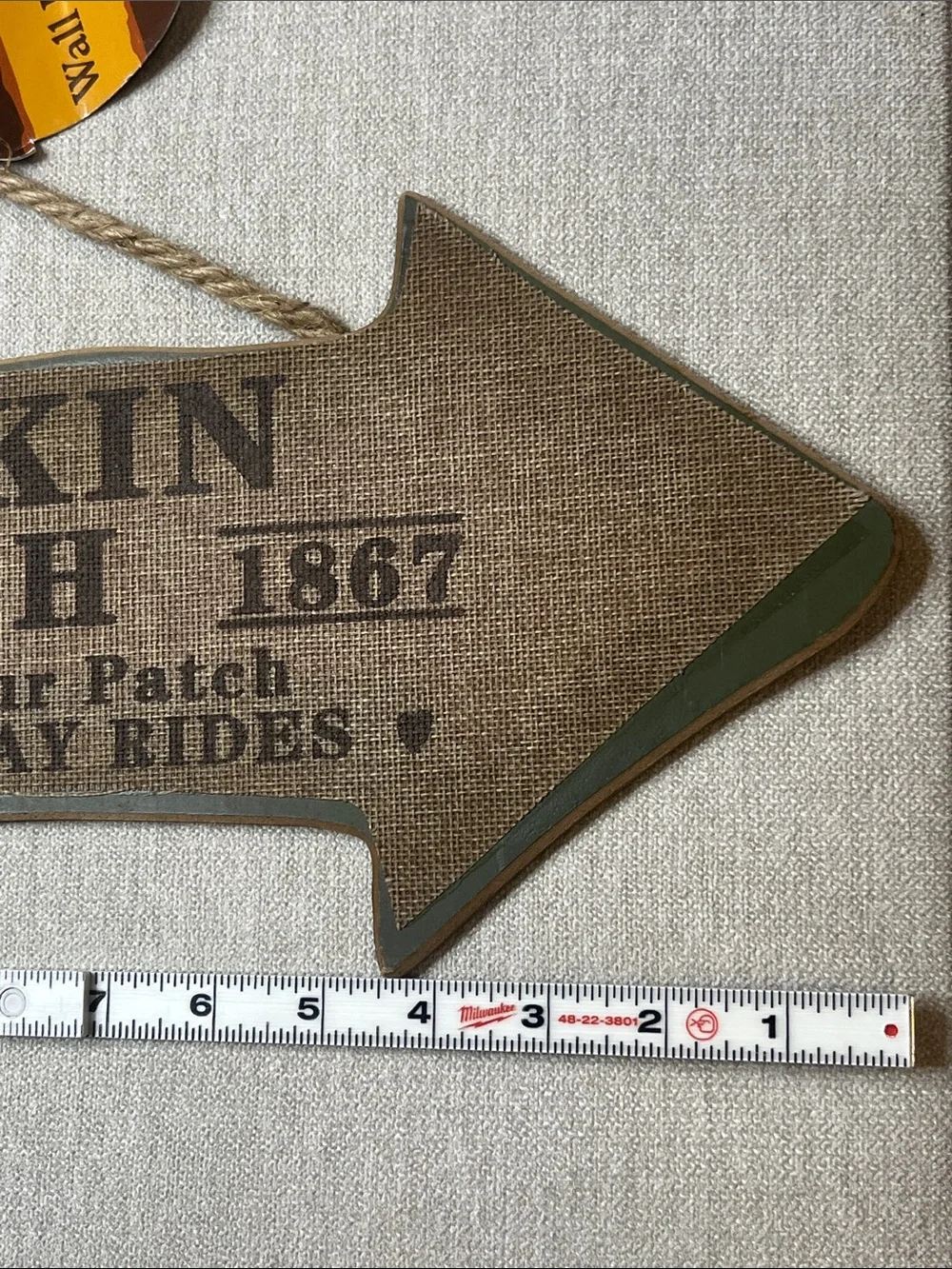 Pumpkin Patch Arrow Wall Decor - Brown/Orange